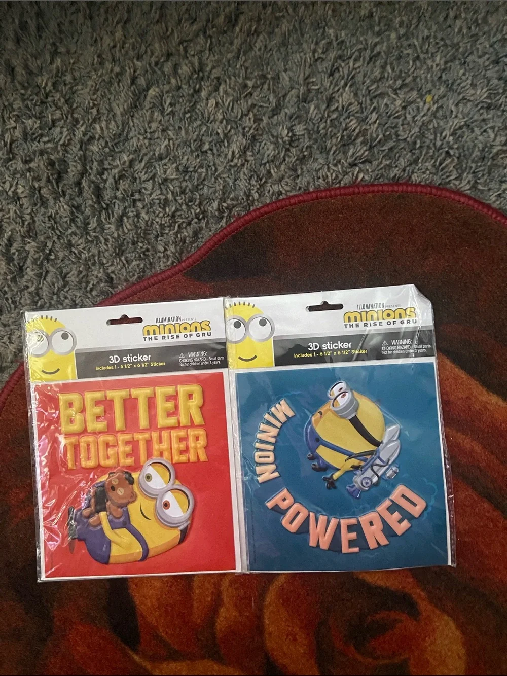 Minions 3D Sticker Set - Better Together + Powered (Yellow, Blue, Red)
